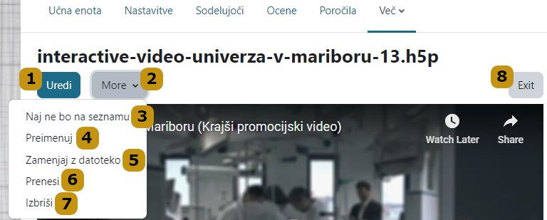 Urejanje datoteke H5P
