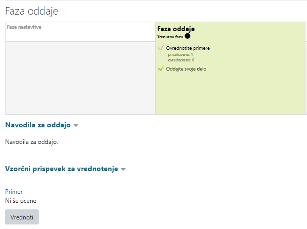 Vrednotenje vzorčnega prispevka