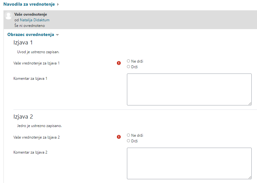 Vrednotenje s številom napak